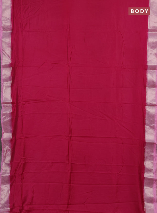 Pink & Pink Semi Mangalgiri Cotton Saree - Brocade Blouse