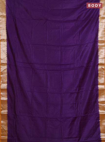 Violet & Orange Semi Mangalgiri Cotton Saree - Brocade Blouse