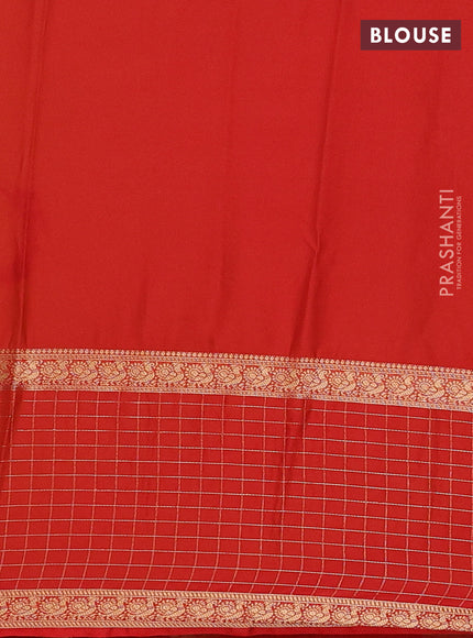 Semi mysore silk saree mustard yellow and orange with zari woven buttas and long zari woven butta border