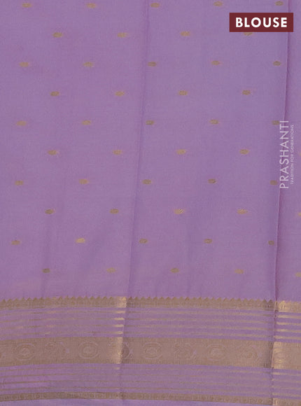Semi mysore silk saree cs blue and mild lavender with allover zari woven buttas and zari woven border