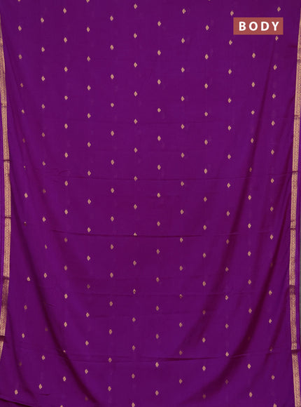 Semi mysore silk saree purple with allover zari woven buttas and zari woven border