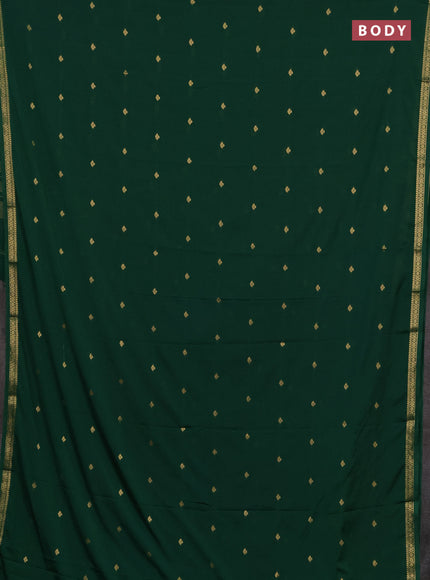 Semi mysore silk saree green with allover zari woven buttas and zari woven border