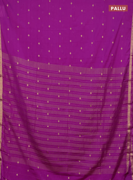 Semi mysore silk saree purple shade with allover zari woven buttas and zari woven border