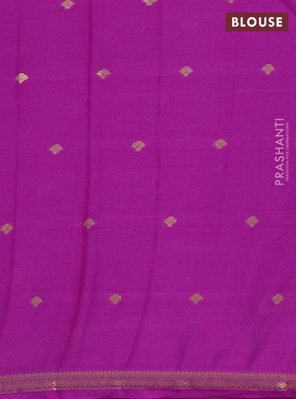Semi mysore silk saree purple shade with allover zari woven buttas and zari woven border