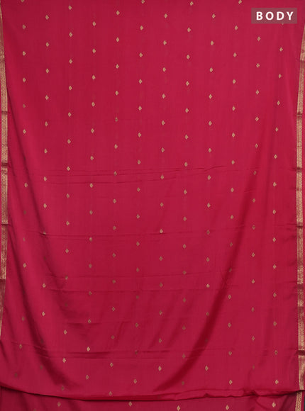 Semi mysore silk saree peach pink with allover zari woven buttas and zari woven border