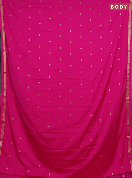 Semi mysore silk saree pink with allover zari woven buttas and zari woven border