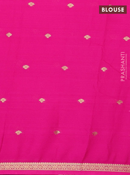 Semi mysore silk saree pink with allover zari woven buttas and zari woven border
