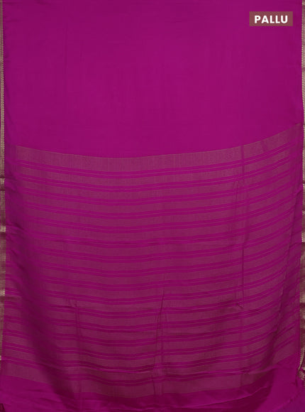 Semi mysore silk saree pink with plain body and small zari woven border