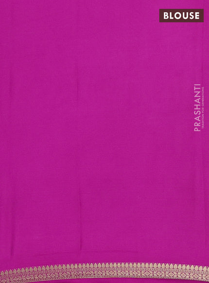 Semi mysore silk saree pink with plain body and small zari woven border