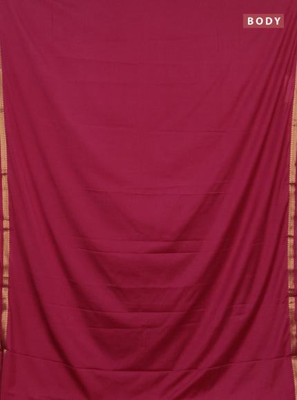 Semi mysore silk saree mauve pink with plain body and small zari woven border