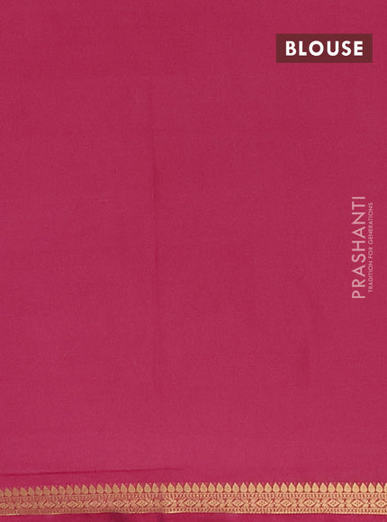 Semi mysore silk saree mauve pink with plain body and small zari woven border