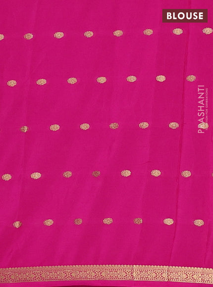 Semi mysore silk saree pink with allover zari woven buttas and small zari woven border