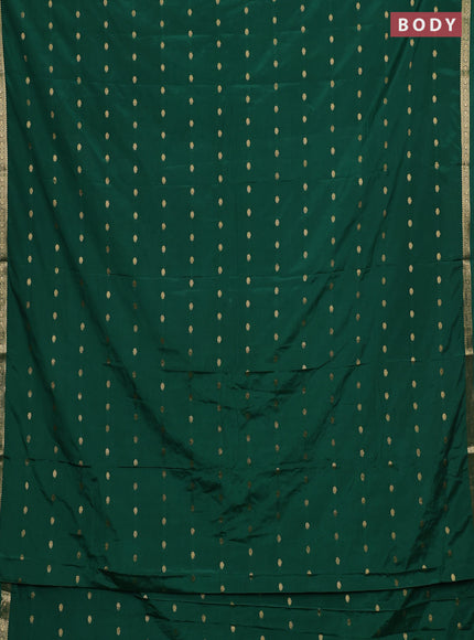 Semi mysore silk saree green with allover zari woven buttas and small zari woven border