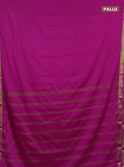 Semi mysore silk saree pink shade with plain body and small zari woven border