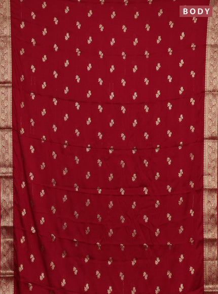Semi mysore silk saree kumkum red with allover zari woven buttas and zari woven border