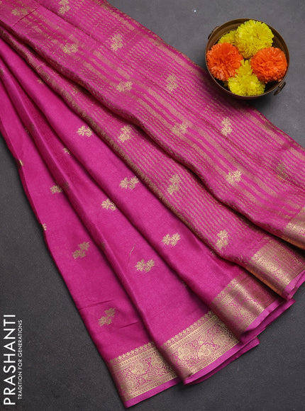 Semi mysore silk saree light pink with allover zari woven buttas and zari woven border
