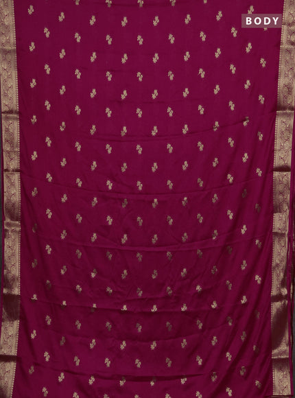Semi mysore silk saree pink with allover zari woven buttas and zari woven border
