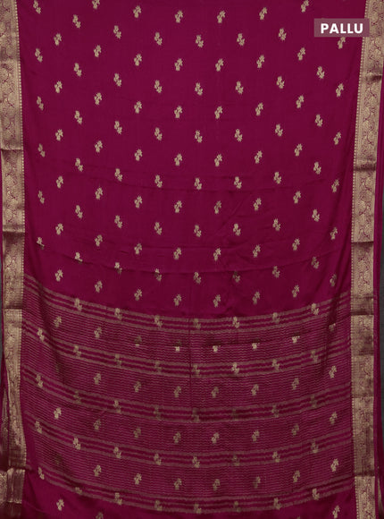 Semi mysore silk saree pink with allover zari woven buttas and zari woven border