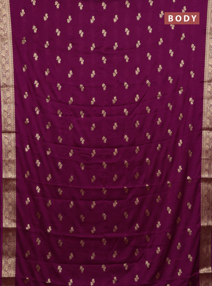 Semi mysore silk saree dark magenta pink with allover zari woven buttas and zari woven border