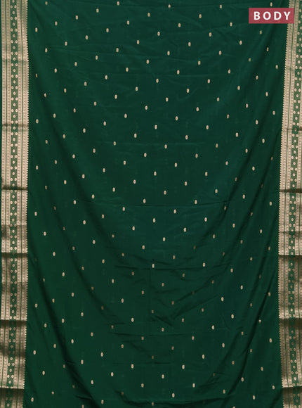 Semi mysore silk saree green with allover zari woven buttas and zari woven border