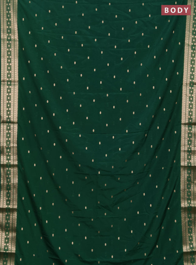 Semi mysore silk saree green with allover zari woven buttas and zari woven border