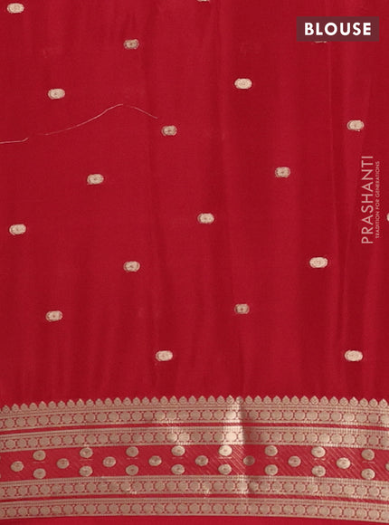 Semi mysore silk saree kumkum red with allover zari woven buttas and zari woven border