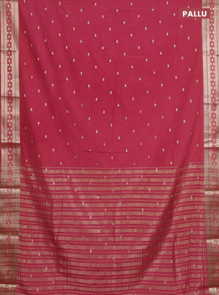 Semi mysore silk saree mauve pink with allover zari woven buttas and zari woven border