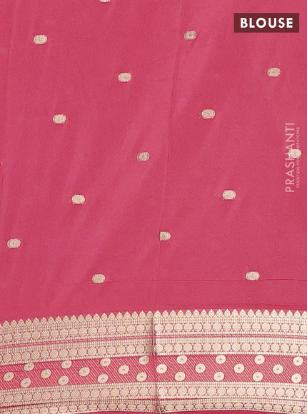 Semi mysore silk saree mauve pink with allover zari woven buttas and zari woven border