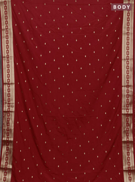 Semi mysore silk saree red with allover zari woven buttas and zari woven border