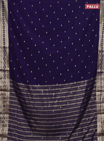 Semi mysore silk saree deep violet with allover zari woven buttas and zari woven border