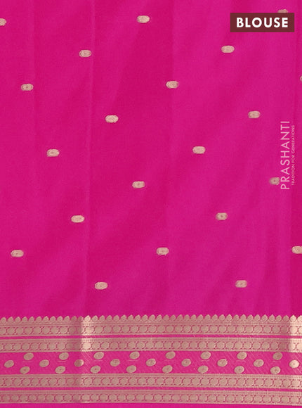 Semi mysore silk saree pink with allover zari woven buttas and zari woven border