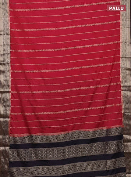 Semi mysore silk saree maroon and jamun with allover zari weaves and zari woven border