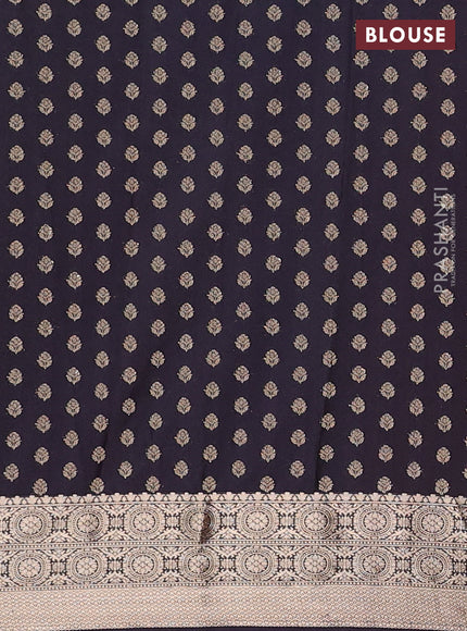 Semi mysore silk saree maroon and jamun with allover zari weaves and zari woven border