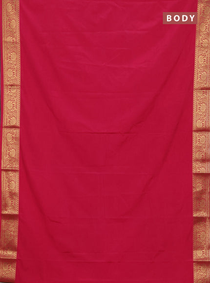 Semi mysore silk saree pink shade with plain body and zari woven border
