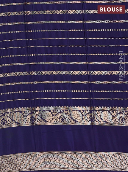 Semi mysore silk saree teal green and navy blue with allover zari weaves and rettapet zari woven border