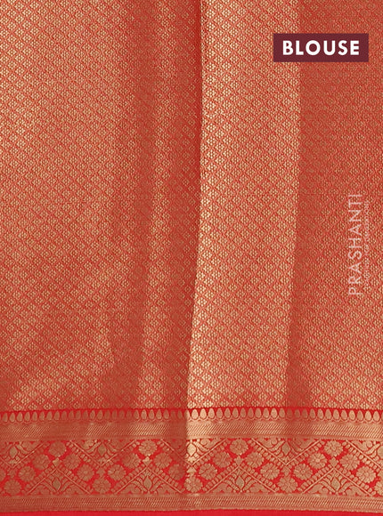 Semi mysore silk saree dark navy blue and red with plain body and zari woven border