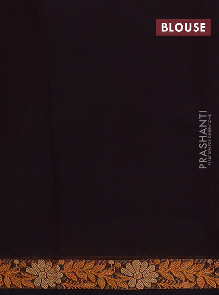 Chettinad cotton saree coffee brown with thread woven buttas and small thread woven border