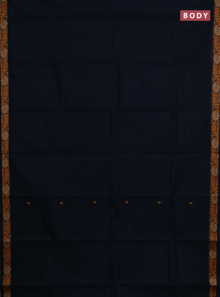 Chettinad cotton saree peacock green with thread woven buttas and small thread woven border