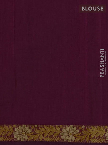 Chettinad cotton saree magenta pink with thread woven buttas and small thread woven border