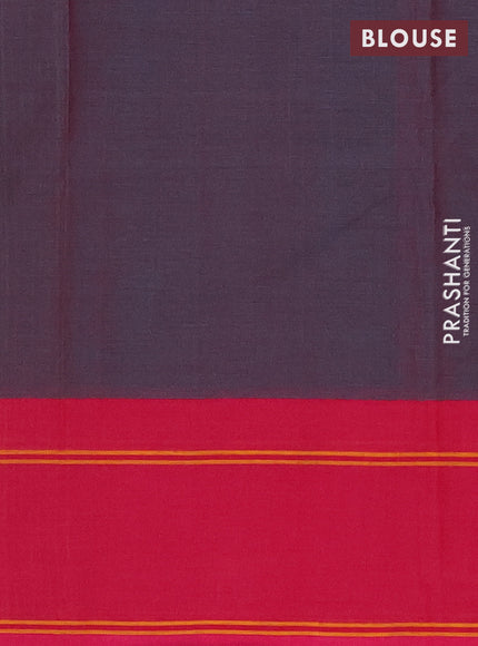 Chettinad cotton saree dual shade of bluish pink and pink with allover thread checks & buttas and rettapet thread woven border