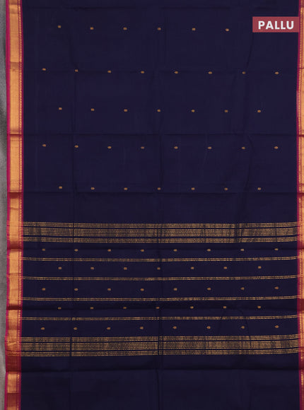 Chettinad cotton saree violet and magenta pink with zari woven buttas and small zari woven border