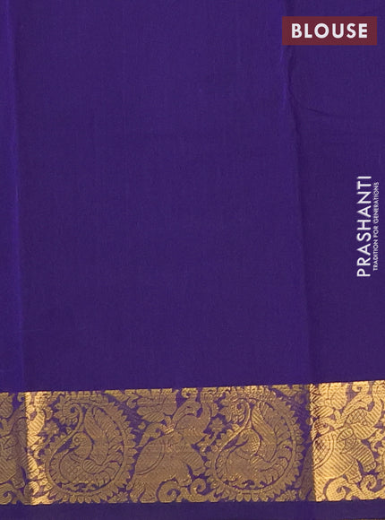 Chettinad cotton saree violet with thread woven buttas and zari woven border