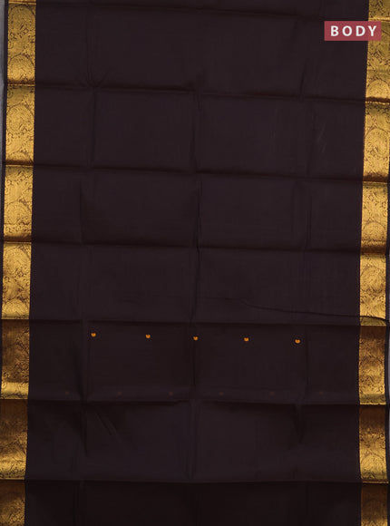 Chettinad cotton saree coffee brown with thread woven buttas and zari woven border