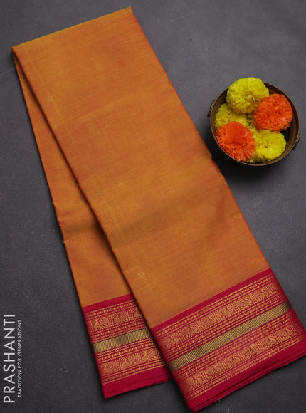 Chettinad cotton saree dual shade od yellow and pink with zari woven buttas and zari woven border