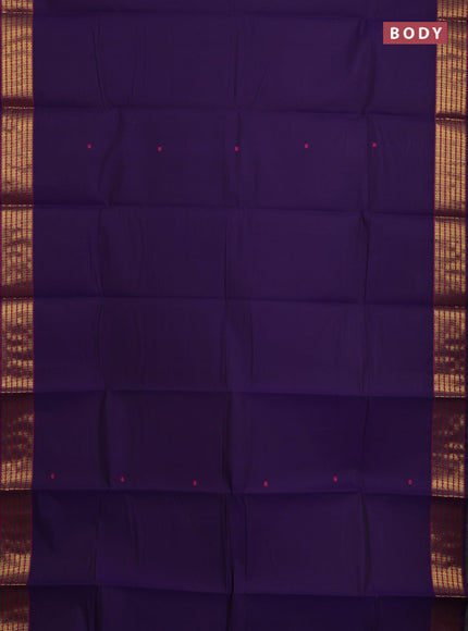 Chettinad cotton saree violet with thread woven buttas and zari woven border