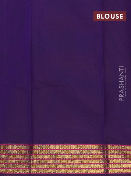 Chettinad cotton saree violet with thread woven buttas and zari woven border