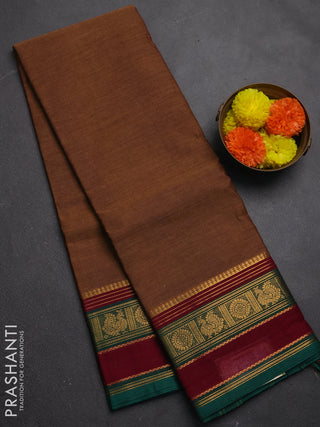Chettinad cotton saree rust shade and wine shade with plain body and rettapet zari woven border