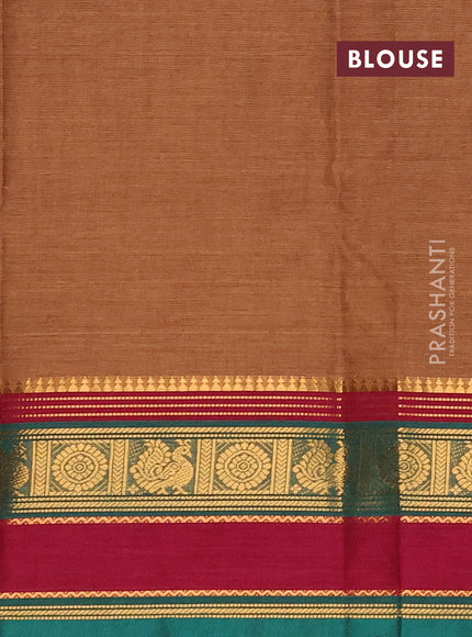 Chettinad cotton saree rust shade and wine shade with plain body and rettapet zari woven border