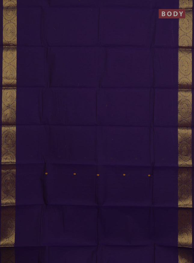 Chettinad cotton saree violet with thread woven buttas and zari woven border