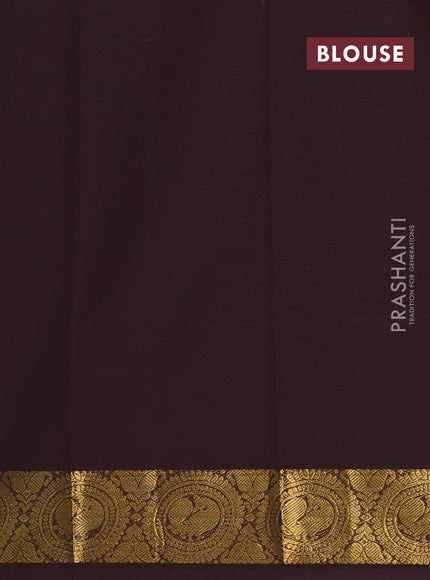 Chettinad cotton saree coffee brown with thread woven buttas and zari woven border